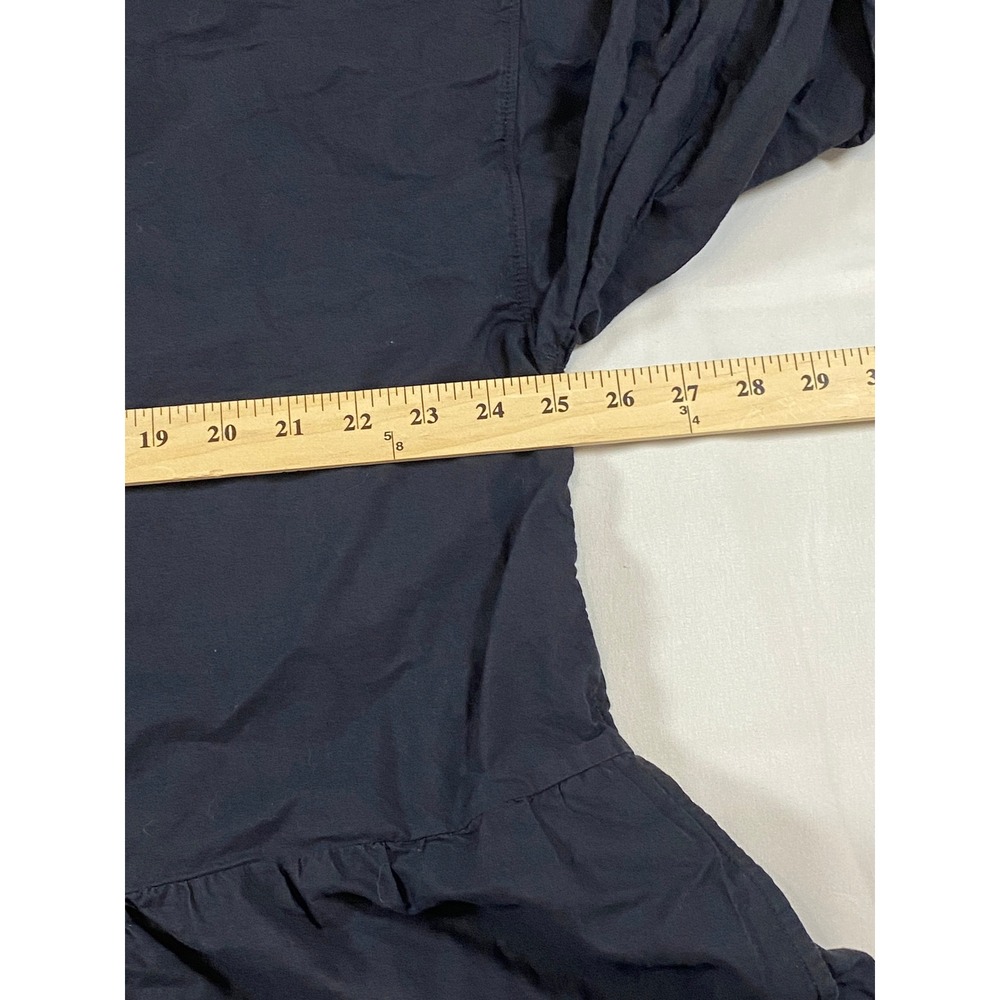 Free People Free-est Black Tiered Mini Dress Oversized Babydoll Balloon Sleeve M - Picture 9 of 10